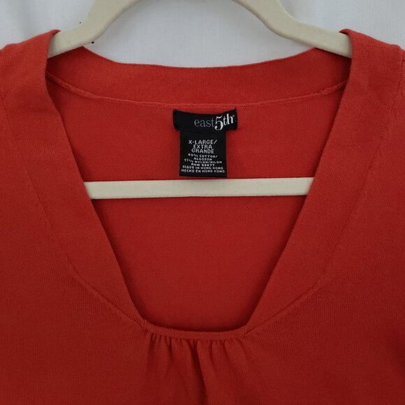 Woman East 5th Red Orange Long Sleeve Blouse Size XL - Picture 5 of 8